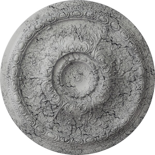 Ekena Millwork Stockport Ceiling Medallion (Fits Canopies up to 6 1/4"), 28"OD x 2 3/4"P, Ultra Pure White Crackle CM28STUWC - main